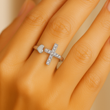 Vintage Love Cross állítható ezüst gyűrű