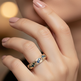 Vintage arany színű színes gyűrű