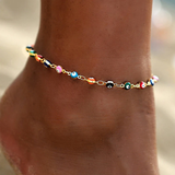 Többszínű Török Szemes Anklet Aranyban