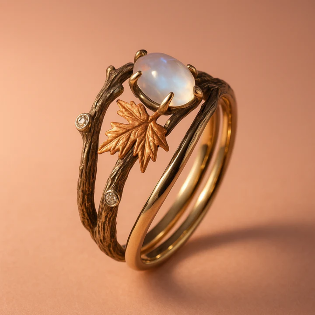 Természetes Holdkő Gyűrű
